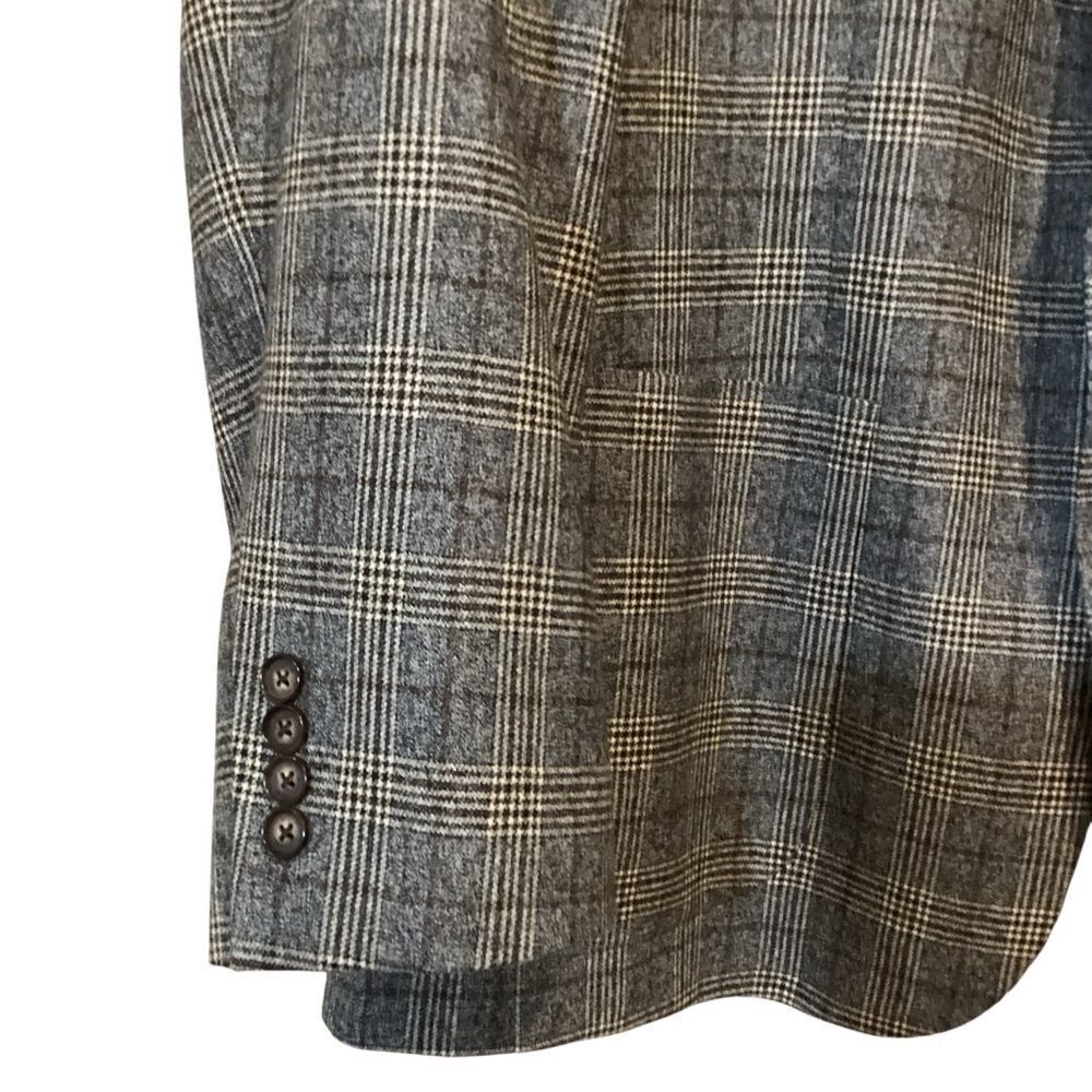 Coppley Sport Coat Blazer REDA Super 110s Wool Milo Brown Gray Plaid Size 40R - Picture 3 of 14